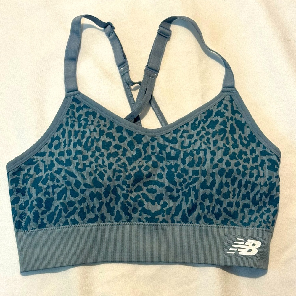 NWT New Balance Teal Leopard Sports Bra